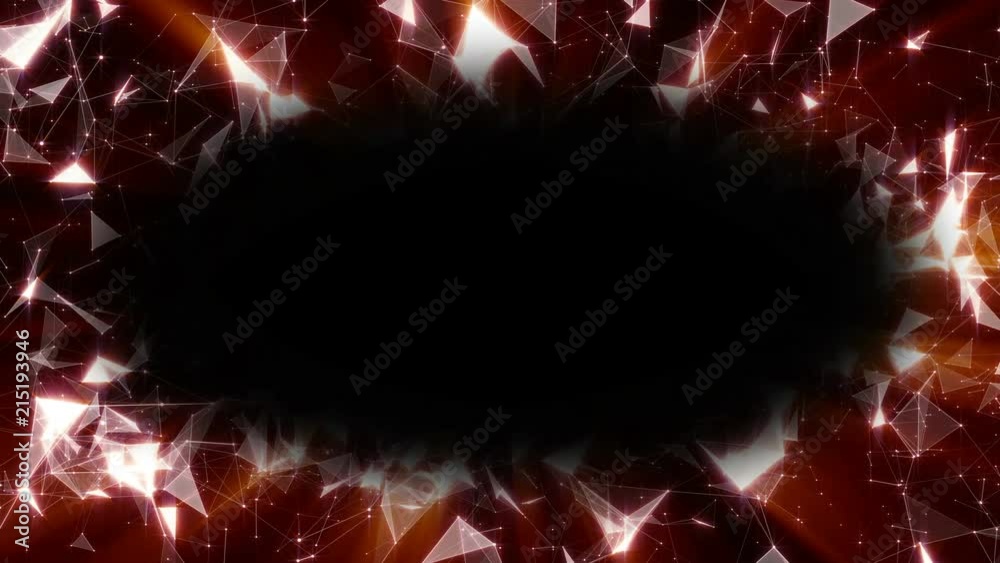 Poster strong radiance. network operation. a shining frame of lines, dots and triangles. digital business b