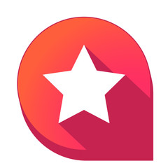 ikona z długim cieniem na tle strzałki pinezki