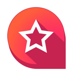 ikona z długim cieniem na tle strzałki pinezki