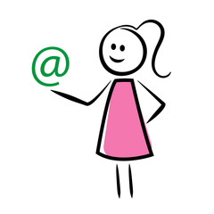 Frau mit Email Symbol