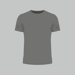Front views of men's black t-shirt on white background