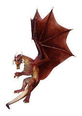 3D Rendering Fantasy Dragon on White