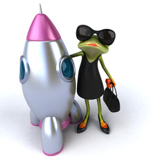 Fun frog - 3D Illustration