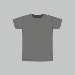 Front views of men's black t-shirt on white background