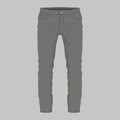 Front views of Men's black jeans on white background