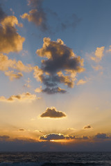  sunset on the Mediterranean sea in Haifa Israel