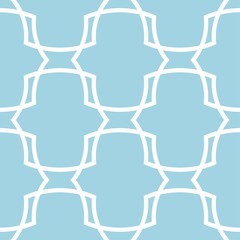 Geometric ornament. Navy blue and white seamless pattern