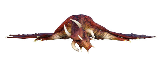 Obraz premium 3D renderowania Fantasy Dragon na białym tle