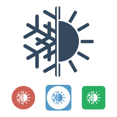 sun and snowflake, different and balance concept