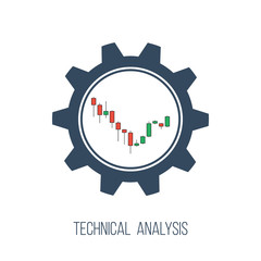 technical analysis, flat vector icon