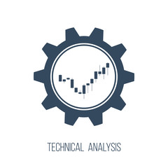 technical analysis, flat vector icon