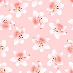 Pink Lily on Light Pink Background