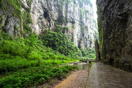 Wulong natural bridge park in chongqing china