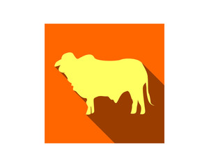 cow cattle silhouette fauna animal safari image vector icon logo