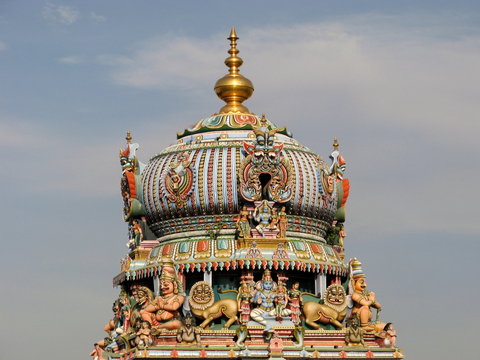 Lord Vishnu Koodal Azhagar Perumal Temple Tower, Madurai, Tamilnadu, India