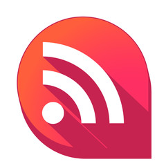 ikona z długim cieniem na tle strzałki pinezki