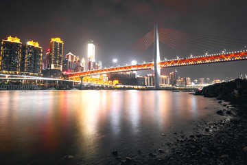 night cityscape of the chongqing china