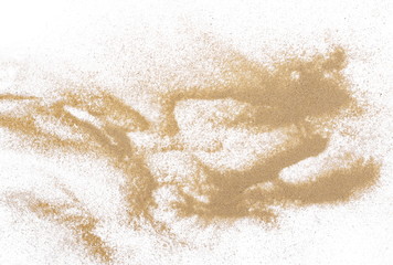 Fototapeta na wymiar Desert sand isolated on white background and texture, top view