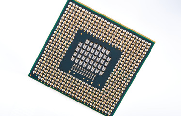 CPU. Central Processing Unit or Microchip Computer isolated on white background