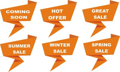 Ribbon banner sale collection in orange