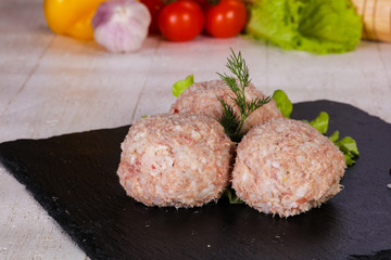 Raw pork cutlet