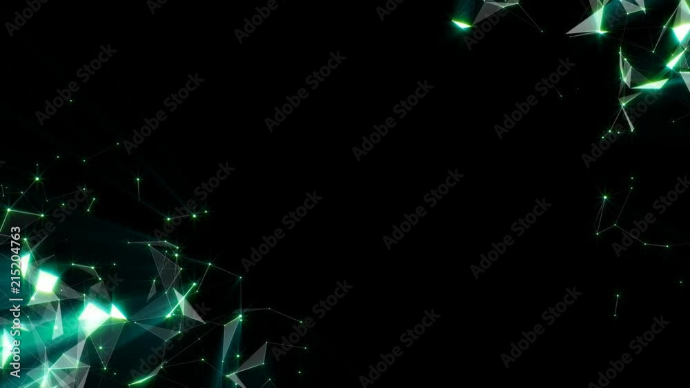 Poster interaction of structures. network operation. a shining frame of lines, dots and triangles. digital 