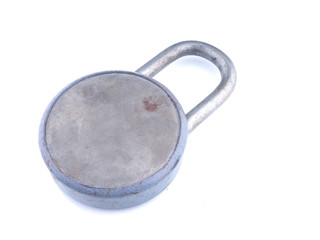 old lock on a white background