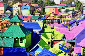 The colorful houses of Kampung Warna Warni in Jodipan area of Malang City, East Java, Indonesia