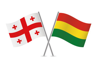 Georgia and Bolivia flags. Vector illustration.