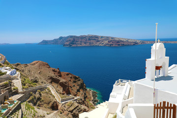 Amazing view from Santorini Island with  the caldera of volcano, Greece, Europe