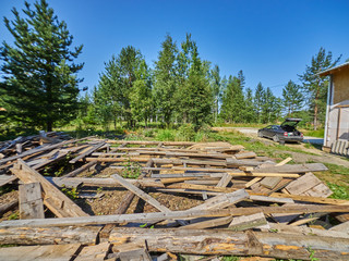 ruined house in the village