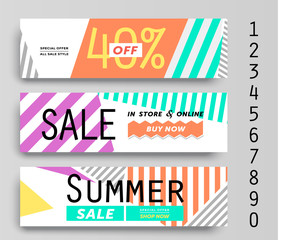 Fototapeta na wymiar Set of three different Sale banner with fantastic discount. Vector illustrations for website and mobile website banners, posters, email and newsletter designs, ads, coupons, promotional material.