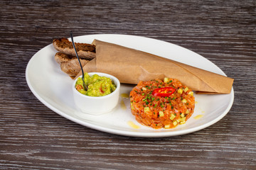 Delicious tartare salmon