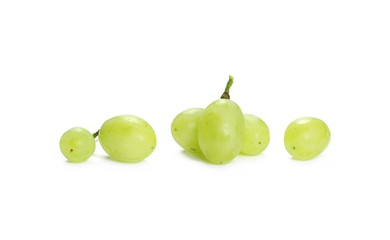 White grapes isolated on white background