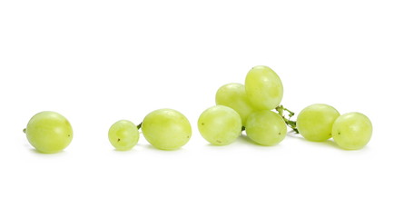 White grapes isolated on white background