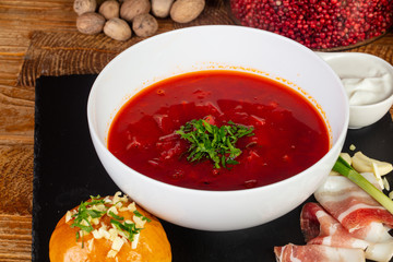 Traditional borsch bowl