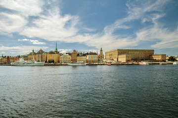 Stockholm, Sweden - view at The Old Town (Gamla Stan) and Royal Palace
