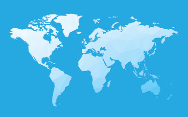 blue blank world map