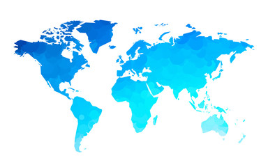 blue circles world map background