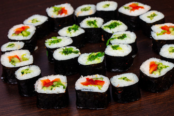 Delicious vegetarian rolls