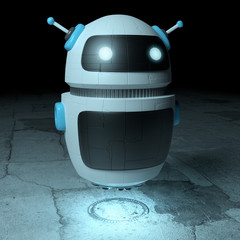 Futuristic digital chatbot 3D rendering