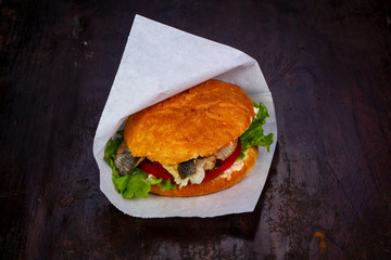 Fish burger with seabass