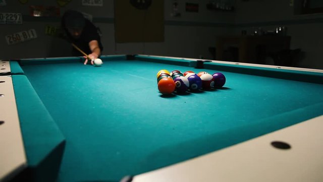 A poolbilliard in a pub.