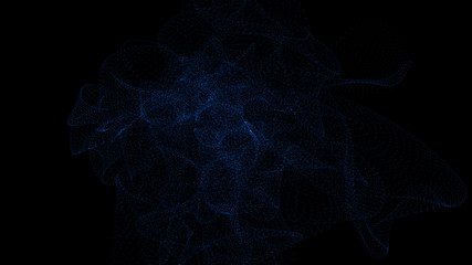 Blue particles in  space like galaxy Abstract Illustratioon art work