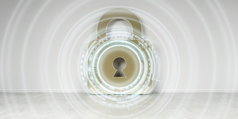 Obraz premium Hacking on digital house security 3D rendering