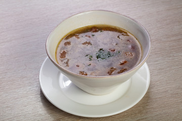Mushroom soup with herbs