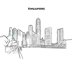 Singapore skyline drawing