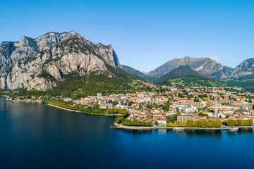 
Lecco - Lago di Como (IT) - Vista aerea panoramica della città 