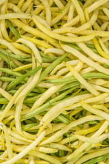 Fresh raw beans on a white background