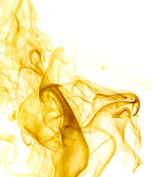 Yellow Smoke On White Background